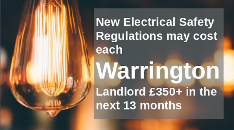 New Electrical Safety Regulations could cost each Warrington Landlord £350+ in the next 13 months